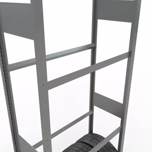 Abbildung Nr 11 des Artikels Grundregal, Räder-/Reifenregal, 4500 x 900 x 400 mm, verzinkt, 6 Lagerebenen á 150 kg Fachlast pro Ebene aus der Produktgruppe Fachbodenregale von der Marke Schulte Lagertechnik