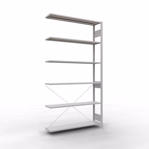 Stecksystem Anbauregal 2500x1300x300 mm, Typ 150 kg, lichtgrau aus der Kategorie Anbauregal mit der Artikelnummer 32636-130