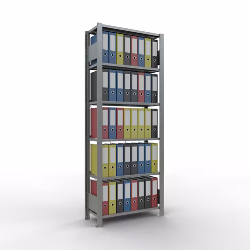 Produktbild Nr 16 des Artikels Grundregal, Büro-Fachbodenregal Stecksystem MULTIplus85, 2000 x 750 x 300 mm (HxBxT), 6 Fachböden, Kreuzstrebe, verzinkt, mit Anschlagleiste Abbildung Nr 16 des Artikels Grundregal, Büro-Fachbodenregal Stecksystem MULTIplus85, 2000 x 750 x 300 mm (HxBxT), 6 Fachböden, Kreuzstrebe, verzinkt, mit Anschlagleiste aus der Produktgruppe Büroregale von der Marke Schulte Lagertechnik