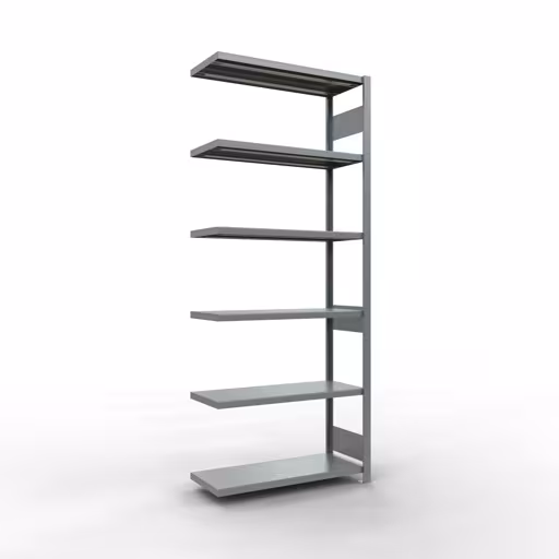 Anbauregal, Fachbodenregal Stecksystem MULTIplus330, 2500 x 1000 x 400 mm (HxBxT), 6 Fachböden, Längenriegel, verzinkt aus der Kategorie Anbauregal mit der Artikelnummer 13946-LR
