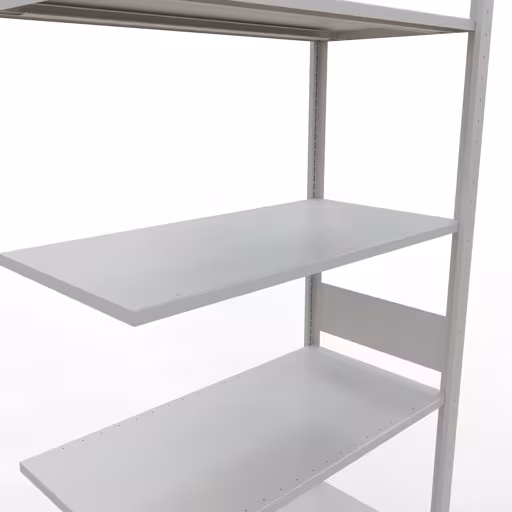 Anbauregal, Fachbodenregal Stecksystem MULTIplus85, 3000 x 1000 x 500 mm (HxBxT), 7 Fachböden, Längenriegel, RAL 7035 lichtgrau von Schulte Lagertechnik mit der Artikelnr. 33057-LR