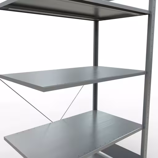 Anbauregal, Fachbodenregal Stecksystem MULTIplus150, 2000 x 1000 x 600 mm (HxBxT), 5 Fachböden, Kreuzstrebe, verzinkt von Schulte Lagertechnik mit der Artikelnr. 12765
