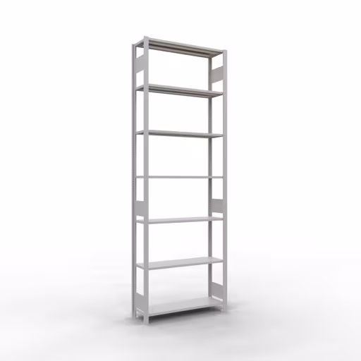 Grundregal, Fachbodenregal Stecksystem MULTIplus150, 3000 x 1000 x 300 mm (HxBxT), 7 Fachböden, Längenriegel, RAL 7035 lichtgrau aus der Kategorie Grundregal mit der Artikelnummer 32632-LR
