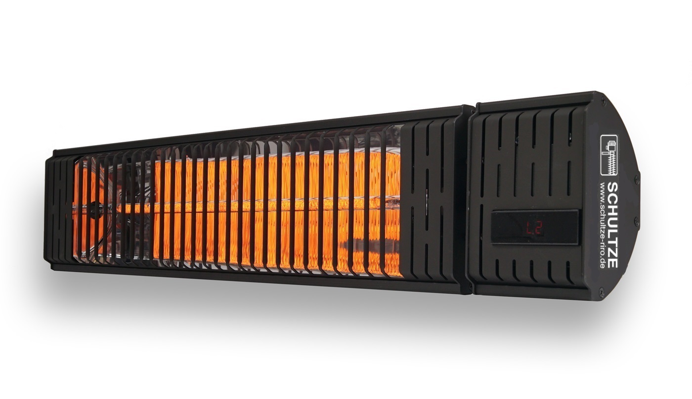 Infrarotheizstrahler / Terrassen-Heizstrahler mit Funkfernbedienung, 2500W 230V, IP55, schwarz aus der Kategorie Raumthermostate mit der Artikelnr. IR TH2500RB