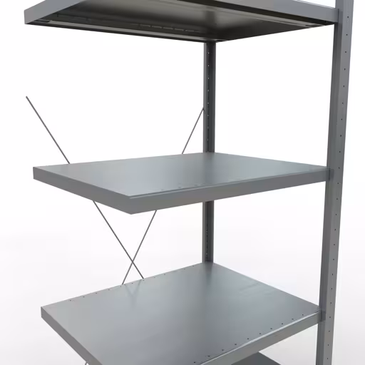 Abbildung Nr 15 des Artikels Anbauregal, Fachbodenregal Stecksystem MULTIplus250, 2000 x 750 x 600 mm (HxBxT), 5 Fachböden, Kreuzstrebe, verzinkt aus der Produktgruppe Stecksystem von der Marke Schulte Lagertechnik