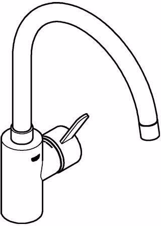 Technische Zeichnung 4077838 GROHE Einhand-Spültischbatterie Eurosmart C 32843 hoher Auslauf chrom