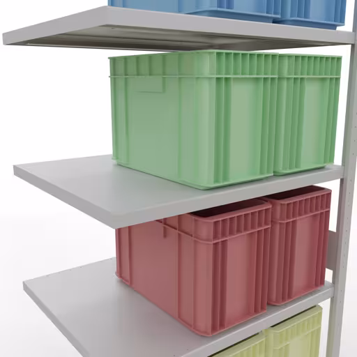 Abbildung Nr 9 des Artikels Anbauregal, Fachbodenregal Stecksystem MULTIplus330, 3000 x 1000 x 800 mm (HxBxT), 7 Fachböden, Längenriegel, RAL 7035 lichtgrau aus der Produktgruppe Stecksystem von der Marke Schulte Lagertechnik