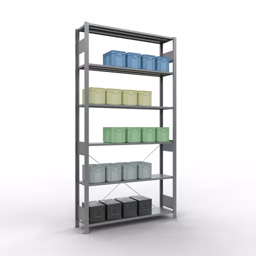 Produktbild Nr.6 des Artikels Stecksystem Grundregal 2500x1300x300 mm, Typ 150 kg, verzinkt aus der Produktreihe Stecksystem von der Marke Schulte Lagertechnik