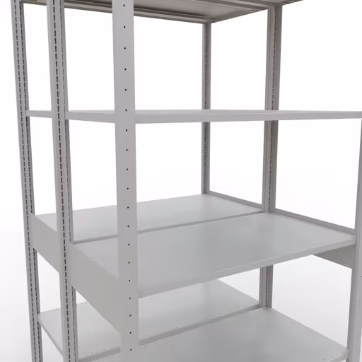 Produktbild Nr.7 des Artikels Grundregal, Doppelregal, Fachbodenregal Stecksystem MULTIplus150, 2500 x 1000 x (2x500) mm (HxBxT), 2x6 Fachböden, Längenriegel, RAL 7035 lichtgrau aus der Produktreihe Fachbodenregale von der Marke Schulte Lagertechnik