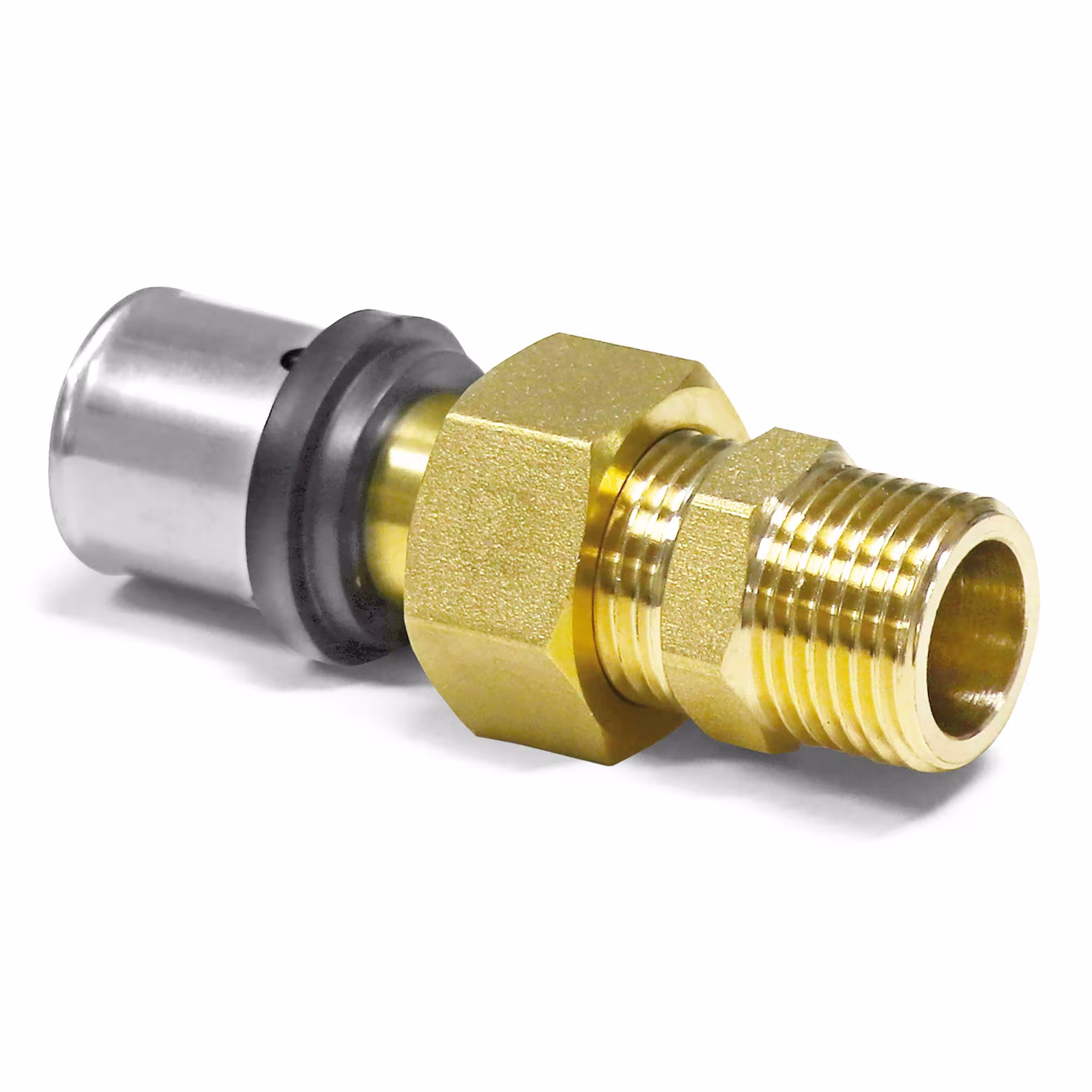 Press-Übergangsverschraubung mit AG Typ Größe: 26 x 3 mm - 3/4 Zoll aus der Kategorie Pressfittings mit der Artikelnr. PFV2605AG