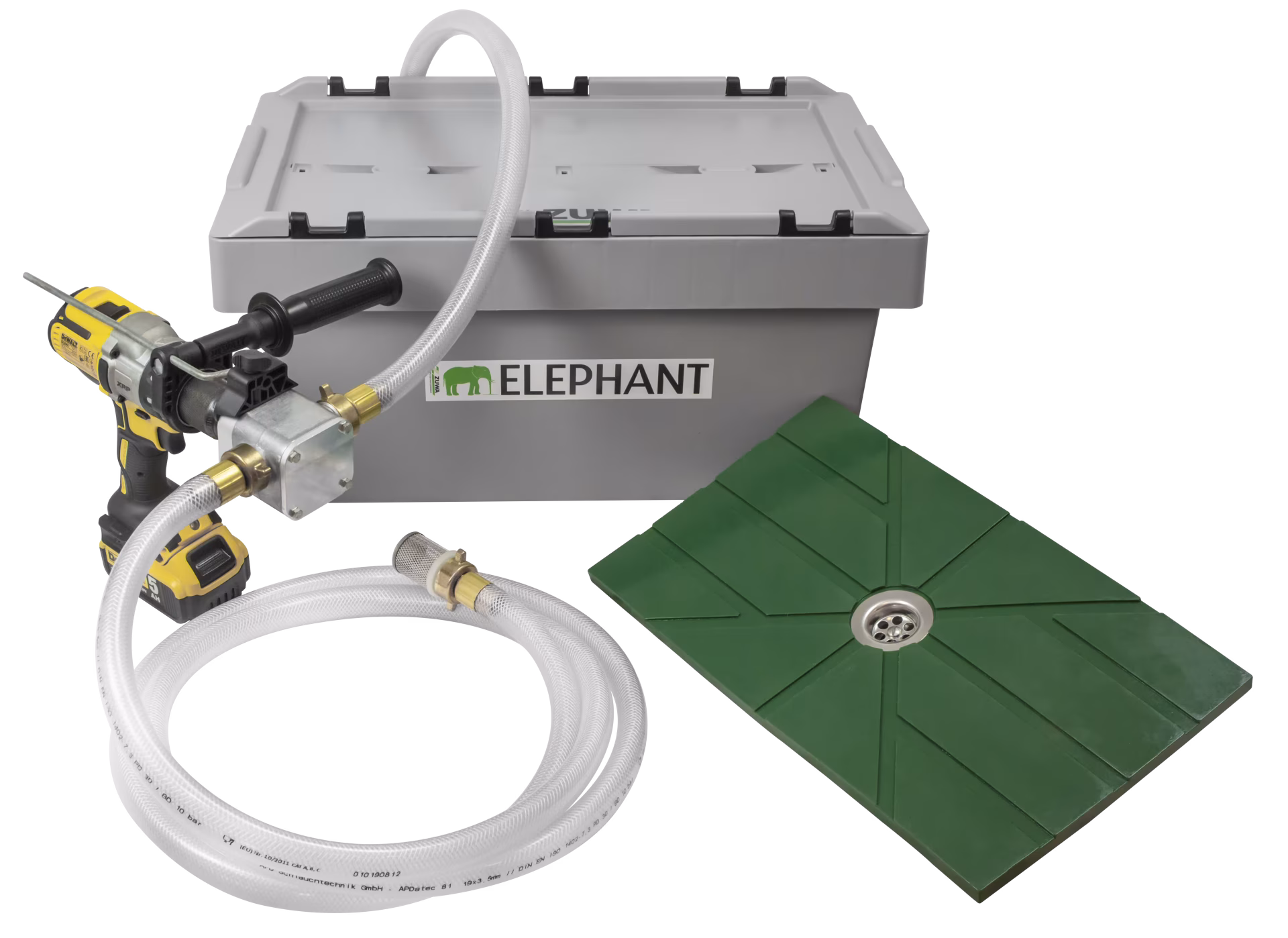 Absaug-Set ELEPHANT mit Flachsaugmatte aus der Kategorie Zuwa Pumpen & Zubehör mit der GTIN 4251280722359 Absaug-Set ELEPHANT mit Flachsaugmatte von der Marke ZUWA aus der Produktreihe Pumpentechnik