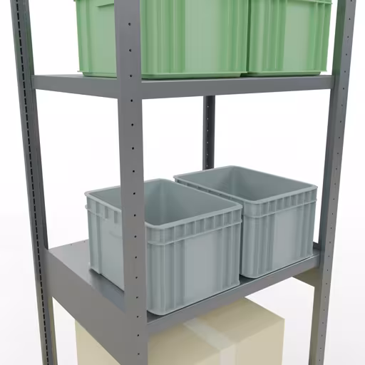 Abbildung Nr 12 des Artikels Grundregal, Fachbodenregal Stecksystem MULTIplus250, 3000 x 750 x 600 mm (HxBxT), 7 Fachböden, Längenriegel, verzinkt aus der Produktgruppe Stecksystem von der Marke Schulte Lagertechnik