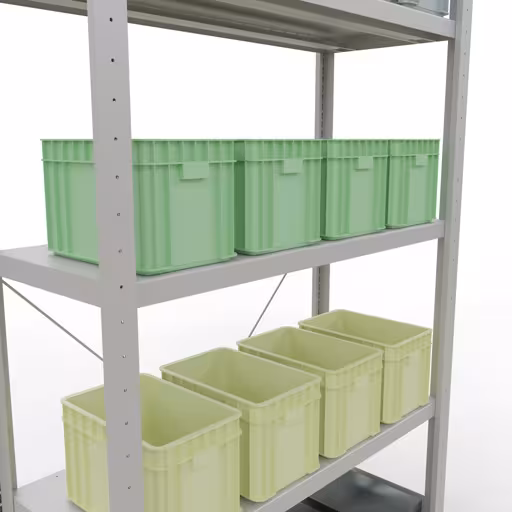 Grundregal, Fachbodenregal Stecksystem MULTIplus250, 2000 x 1000 x 400 mm (HxBxT), 5 Fachböden, Kreuzstrebe, RAL 7035 lichtgrau von der Marke Schulte Lagertechnik aus der Produktreihe Stecksystem