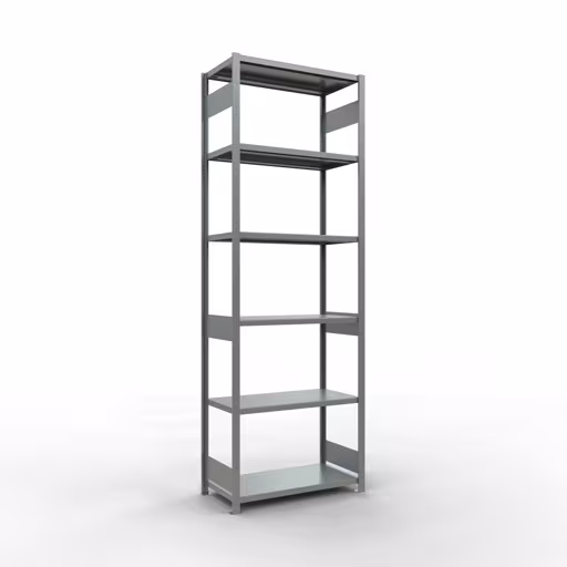 Grundregal, Fachbodenregal Stecksystem MULTIplus250, 3000 x 1000 x 500 mm (HxBxT), 7 Fachböden, Längenriegel, verzinkt aus der Kategorie Grundregal mit der Artikelnummer 12952-LR