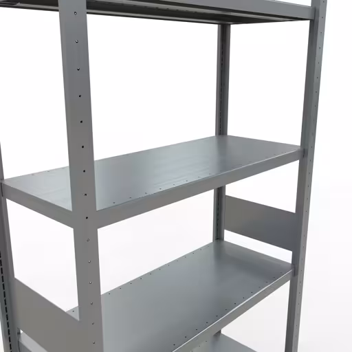Abbildung Nr 14 des Artikels Grundregal, Fachbodenregal Stecksystem MULTIplus330, 3000 x 1000 x 400 mm (HxBxT), 7 Fachböden, Längenriegel, verzinkt aus der Produktgruppe Stecksystem von der Marke Schulte Lagertechnik
