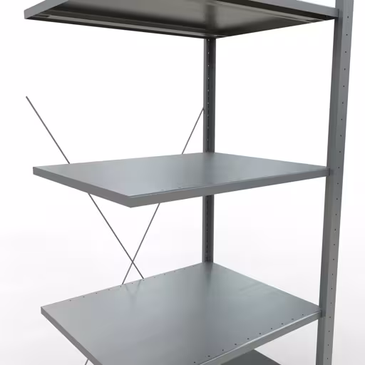 Anbauregal, Fachbodenregal Stecksystem MULTIplus150, 2000 x 750 x 600 mm (HxBxT), 5 Fachböden, Kreuzstrebe, verzinkt von der Marke Schulte Lagertechnik aus der Produktreihe Stecksystem