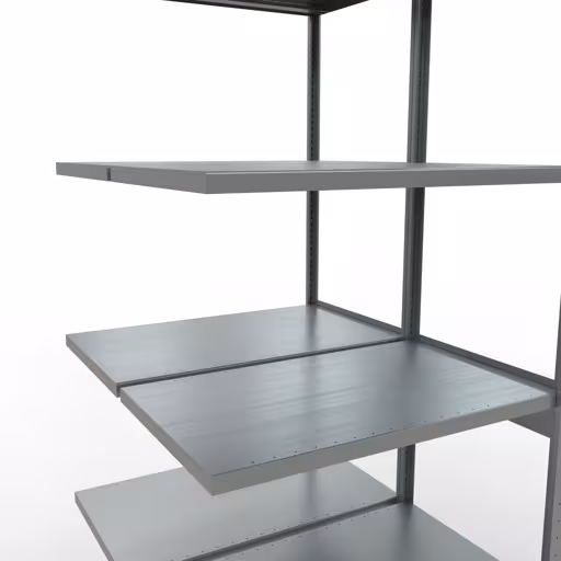 Produktbild Nr.10 des Artikels Anbauregal, Doppelregal, Fachbodenregal Stecksystem MULTIplus250, 3000 x 1000 x (2x600) mm (HxBxT), 2x7 Fachböden, Längenriegel, verzinkt aus der Produktreihe Fachbodenregale von der Marke Schulte Lagertechnik