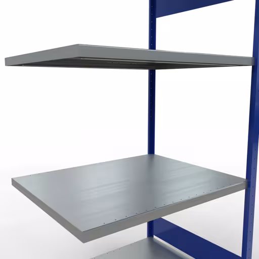 Anbauregal, Fachbodenregal Stecksystem MULTIplus330, 2000 x 1000 x 800 mm (HxBxT), 5 Fachböden, Längenriegel, RAL 5010 enzianblau/verzinkt von Schulte Lagertechnik mit der Artikelnr. 13985-LR-B