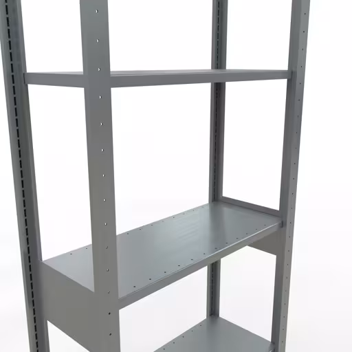 Zusatzbild des Artikels Grundregal, Fachbodenregal Stecksystem MULTIplus150, 2500 x 750 x 300 mm (HxBxT), 6 Fachböden, Längenriegel, verzinkt aus Grundregal