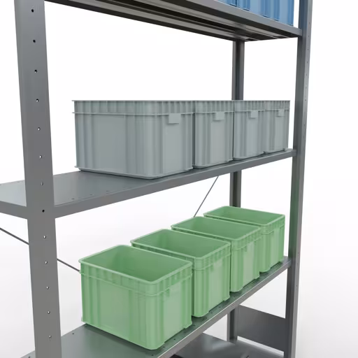 Zusatzbild des Artikels Stecksystem Grundregal 2000x1300x300 mm, Typ 150 kg, verzinkt Zusatzbild des Artikels Stecksystem Grundregal 2000x1300x300 mm, Typ 150 kg, verzinkt aus Anbauregal