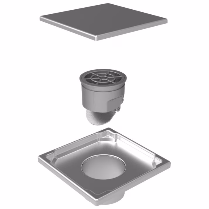 Ohne Text 3963727 Mert Flach Bodenablauf mit Abdeckung Edelstahl