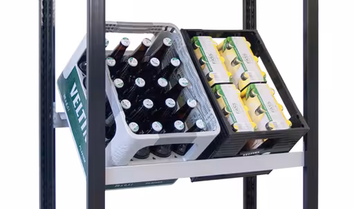 Zusatzebene für Getränkekistenregal, 750 x 300, silber von Schulte Lagertechnik aus der Kategorie Fachbodenregale