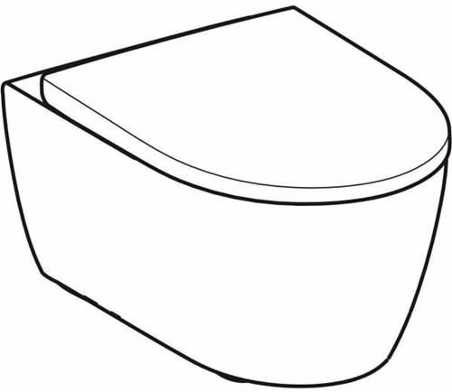 Geberit iCon Set Wand-WC mit WC-Sitz, Rimfree Tiefspüler, geschlossene Form, Tiefe: 53cm, weiß