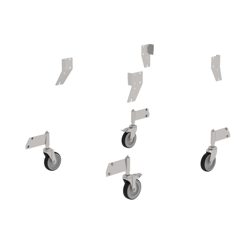 Munk Nachrüstsatz Lenkrolle Edelstahl für Podesttreppe einseitig begehbar