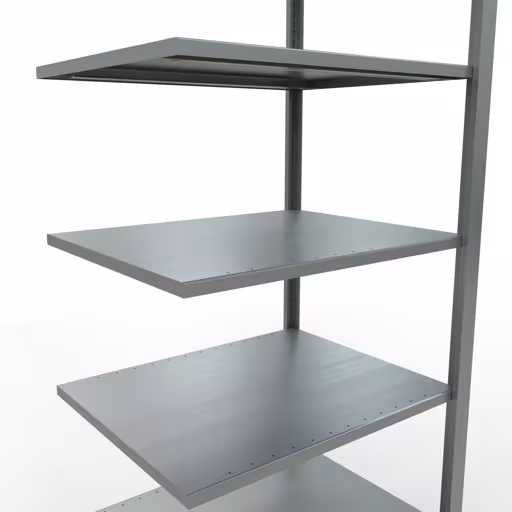 Abbildung Nr 12 des Artikels Anbauregal, Büro-Fachbodenregal Stecksystem MULTIplus150, 2300 x 750 x 600 mm (HxBxT), 7 Fachböden, Längenriegel, verzinkt, ohne Mittelanschlag aus der Produktgruppe Büroregale von der Marke Schulte Lagertechnik