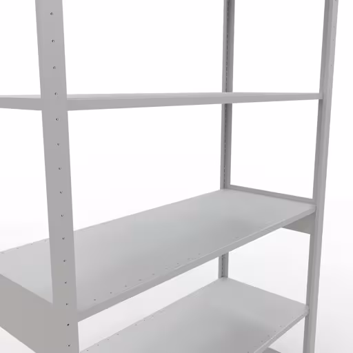 Produktbild Nr.14 des Artikels Grundregal, Fachbodenregal Stecksystem MULTIplus150, 2500 x 1300 x 500 mm (HxBxT), 6 Fachböden, Längenriegel, RAL 7035 lichtgrau aus der Produktreihe Stecksystem von der Marke Schulte Lagertechnik