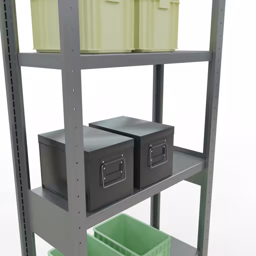 Abbildung Nr 13 des Artikels Grundregal, Fachbodenregal Stecksystem MULTIplus250, 2500 x 750 x 300 mm (HxBxT), 6 Fachböden, Längenriegel, verzinkt aus der Produktgruppe Stecksystem von der Marke Schulte Lagertechnik