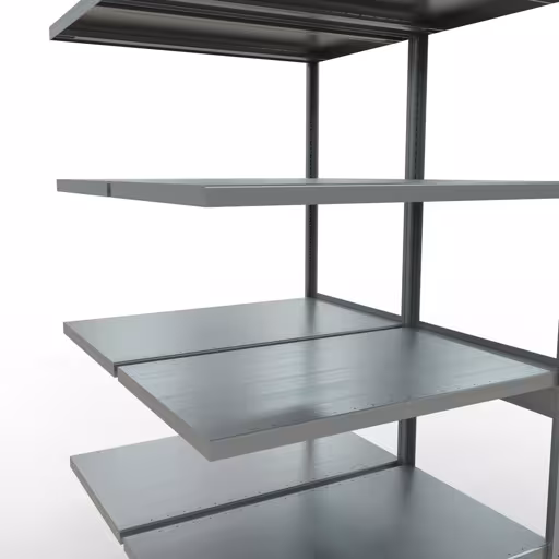 Produktbild Nr.13 des Artikels Anbauregal, Doppelregal, Fachbodenregal Stecksystem MULTIplus250, 2500 x 1000 x (2x600) mm (HxBxT), 2x6 Fachböden, Längenriegel, verzinkt aus der Produktreihe Fachbodenregale von der Marke Schulte Lagertechnik
