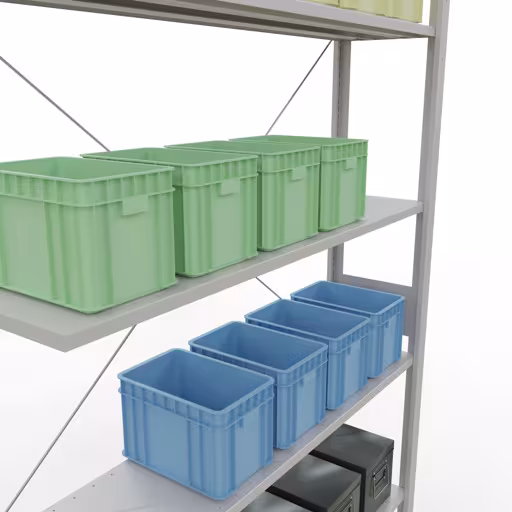 Produktbild Nr.13 des Artikels Stecksystem Anbauregal 3000x1300x300 mm, Typ 150 kg, lichtgrau aus der Produktreihe Stecksystem von der Marke Schulte Lagertechnik