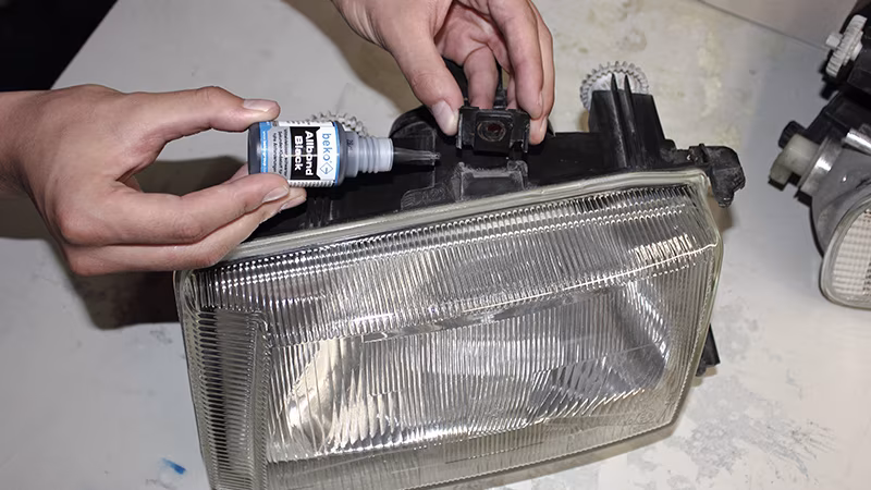 Reaktionsklebstoff Allbond-Black 20 g, im Blisterkarton Person, Scheinwerfer, Transport, Fahrzeug