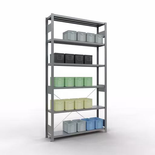 Abbildung Nr 8 des Artikels Stecksystem Grundregal 2500x1300x300 mm, Typ 250 kg, verzinkt aus der Produktgruppe Stecksystem von der Marke Schulte Lagertechnik