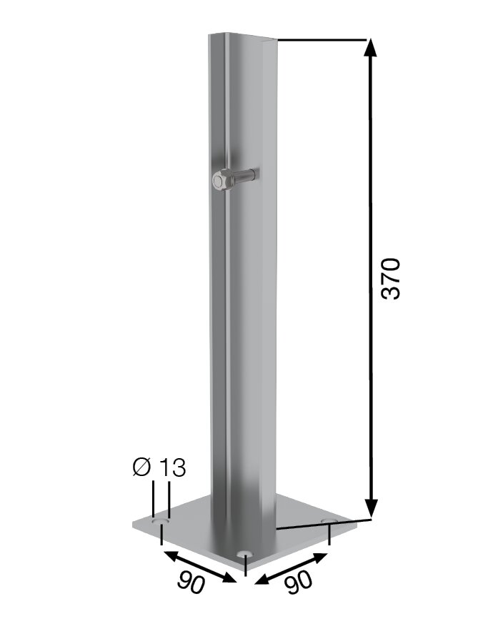 Produktbild (Abb. Ähnlich) 3816488 Munk Bodenbefestigung Fußplatte für Steigleitern Stahl verzinkt