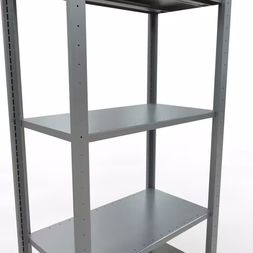 Zusatzbild des Artikels Grundregal, Fachbodenregal Stecksystem MULTIplus150, 2000 x 750 x 400 mm (HxBxT), 5 Fachböden, Längenriegel, verzinkt aus Grundregal