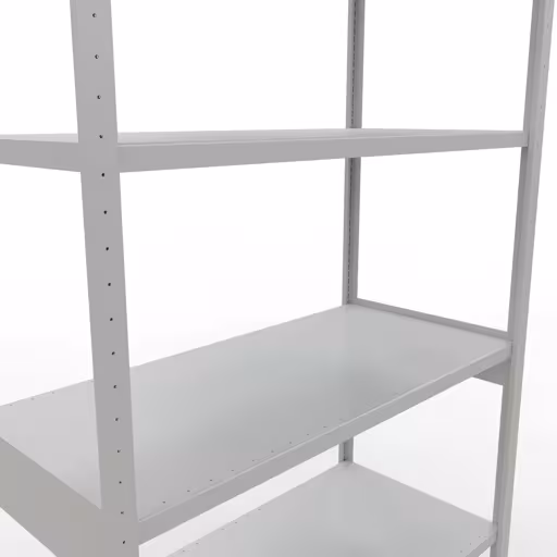 Abbildung Nr 10 des Artikels Grundregal, Fachbodenregal Stecksystem MULTIplus250, 3000 x 1300 x 600 mm (HxBxT), 7 Fachböden, Längenriegel, RAL 7035 lichtgrau aus der Produktgruppe Stecksystem von der Marke Schulte Lagertechnik