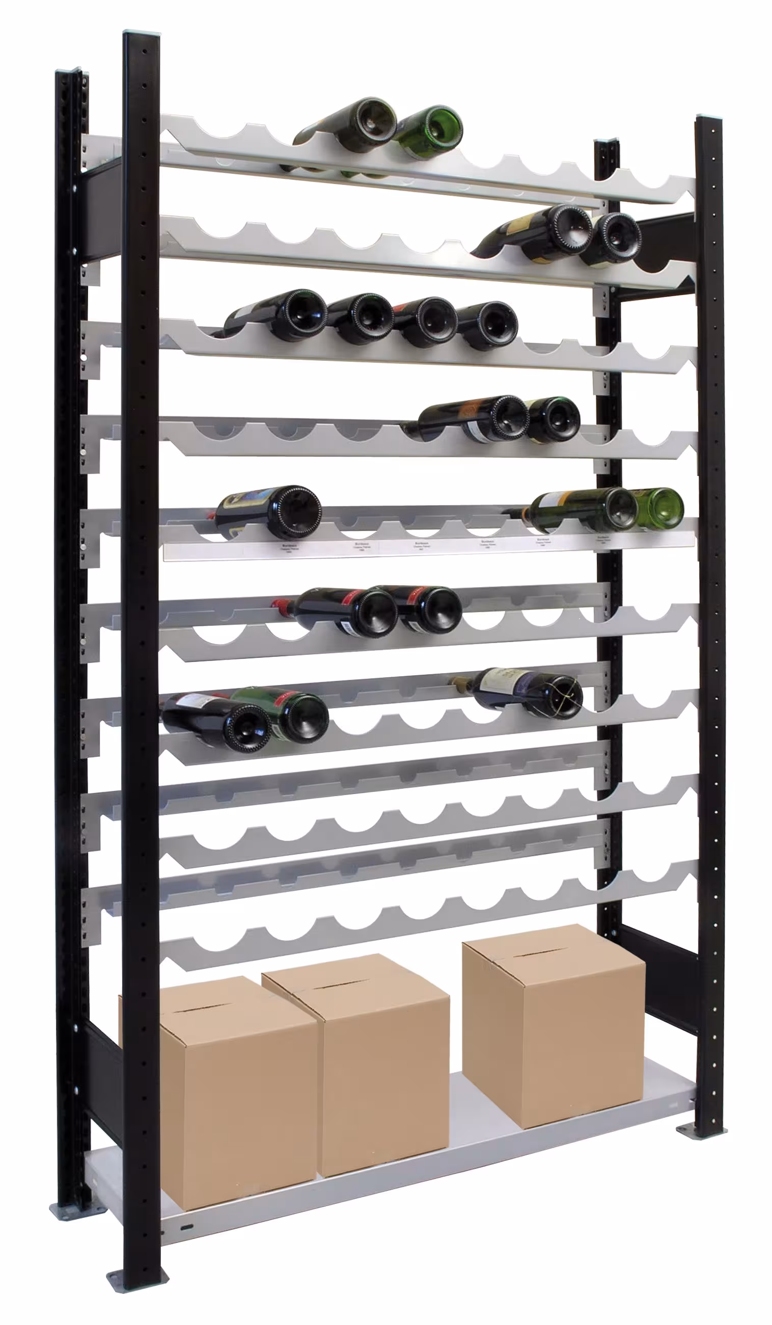 SCHULTE Regalwelt Wein-Stecksystem, 180x100x25 cm (HxBxT), schwarz-silber von der Marke Schulte Regalwelt aus der Produktreihe Fachbodenregale