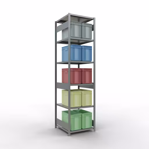 Abbildung Nr 14 des Artikels Grundregal, Fachbodenregal Stecksystem MULTIplus250, 3000 x 750 x 800 mm (HxBxT), 7 Fachböden, Längenriegel, verzinkt aus der Produktgruppe Stecksystem von der Marke Schulte Lagertechnik