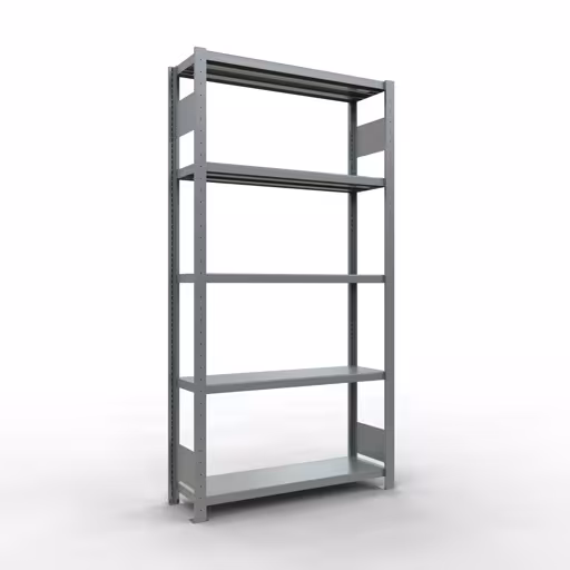 Grundregal, Fachbodenregal Stecksystem MULTIplus250, 2000 x 1000 x 300 mm (HxBxT), 5 Fachböden, Längenriegel, verzinkt aus der Kategorie Grundregal mit der Artikelnummer 12930-LR