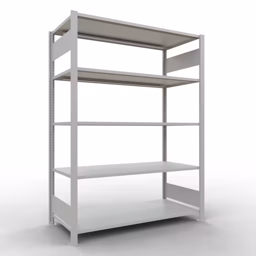 Grundregal, Büro-Fachbodenregal Stecksystem MULTIplus150, 1800 x 1300 x 600 mm (HxBxT), 5 Fachböden, Längenriegel, ohne Mittelanschlag, lichtgrau von der Marke Schulte Lagertechnik Grundregal, Büro-Fachbodenregal Stecksystem MULTIplus150, 1800 x 1300 x 600 mm (HxBxT), 5 Fachböden, Längenriegel, ohne Mittelanschlag, lichtgrau aus der Kategorie Stecksystem mit der Artikelnummer 36056