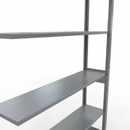 Anbauregal, Fachbodenregal Stecksystem MULTIplus150, 2500 x 1300 x 300 mm (HxBxT), 6 Fachböden, Längenriegel, verzinkt mit der GTIN 4004514279750 Anbauregal, Fachbodenregal Stecksystem MULTIplus150, 2500 x 1300 x 300 mm (HxBxT), 6 Fachböden, Längenriegel, verzinkt von Schulte Lagertechnik mit der Artikelnr. 12736-130-LR