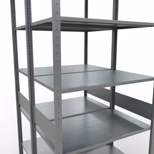 Grundregal, Doppelregal, Fachbodenregal Stecksystem MULTIplus150, 3000 x 1000 x (2x600) mm (HxBxT), 2x7 Fachböden, Längenriegel, verzinkt von Schulte Lagertechnik aus der Kategorie Fachbodenregale