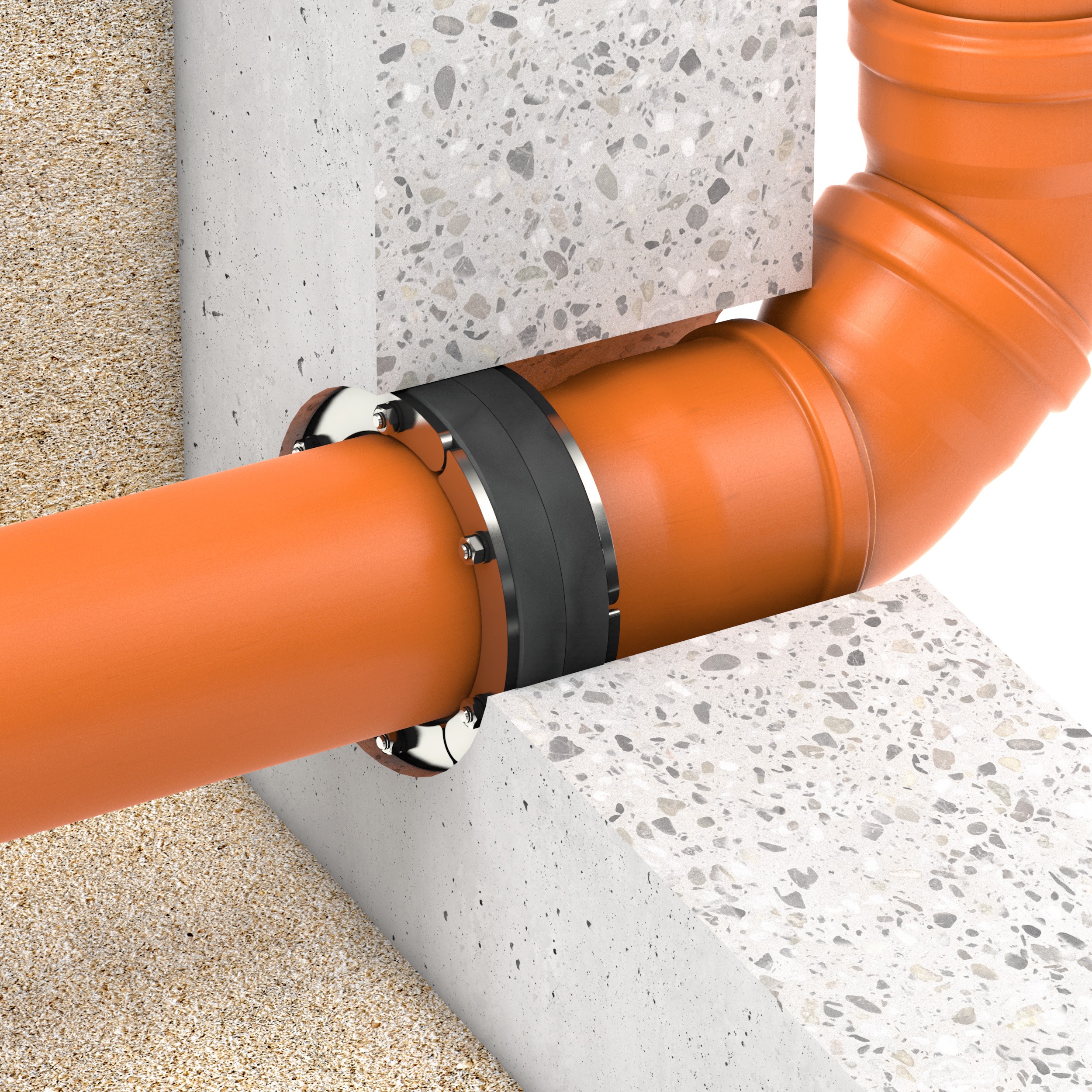 Einbaudarstellung 838196 UGA 40 mm Ring-Raum-Dichtung Kabel Rohr Durchführung RRD