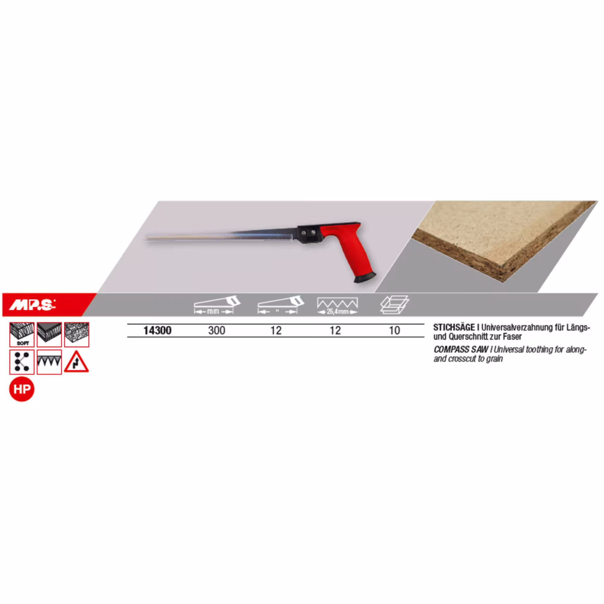 Stichsäge Gesamtlänge 300mm von MPS mit der Artikelnr. 14300-LIG