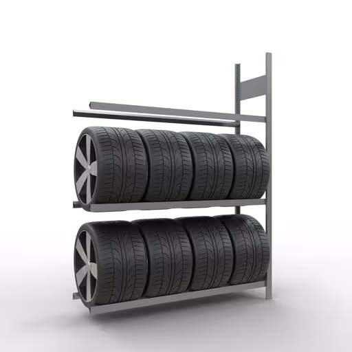 Abbildung Nr 10 des Artikels Anbauregal, Räder-/Reifenregal, 2000 x 1500 x 400 mm (HxBxT), verzinkt, 3 Lagerebenen á 150 kg Fachlast pro Ebene aus der Produktgruppe Fachbodenregale von der Marke Schulte Lagertechnik