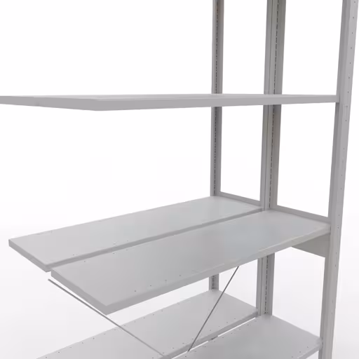 Abbildung Nr 10 des Artikels Anbauregal, Doppelregal, Fachbodenregal Stecksystem MULTIplus150, 2500 x 1000 x (2x300) mm (HxBxT), 2x6 Fachböden, Kreuzstrebe, RAL 7035 lichtgrau aus der Produktgruppe Fachbodenregale von der Marke Schulte Lagertechnik