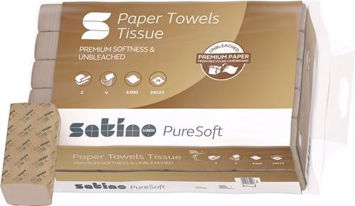 Handtuchpapier Satino PureSoft 277540 2-lagig soft beige Länge 230 mmxBreite circa 240mm Karton von der Marke Satino Handtuchpapier Satino PureSoft 277540 2-lagig soft beige Länge 230 mmxBreite circa 240mm Karton aus der Kategorie Putz- und Wischtücher Handtücher Handtuchrollen mit der Teilenummer 9000469088