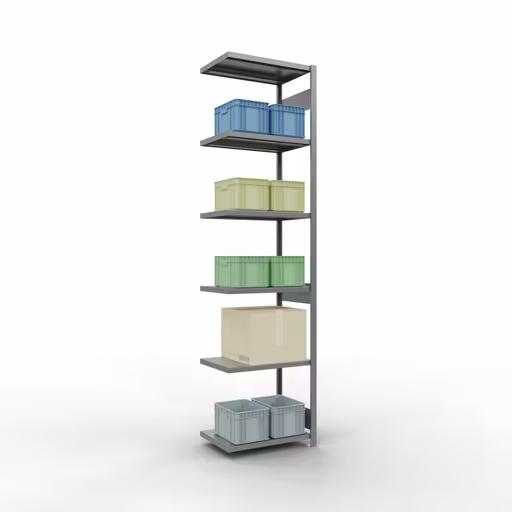 Abbildung Nr 13 des Artikels Anbauregal, Fachbodenregal Stecksystem MULTIplus250, 3000 x 750 x 500 mm (HxBxT), 7 Fachböden, Längenriegel, verzinkt aus der Produktgruppe Stecksystem von der Marke Schulte Lagertechnik
